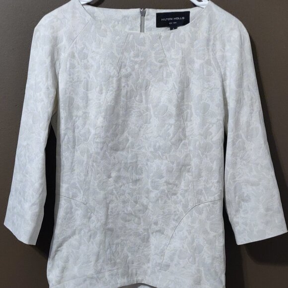 Hilton Hollis Floral Ash/Chalk Suit Separate Top SIZE 4 - Picture 3 of 6